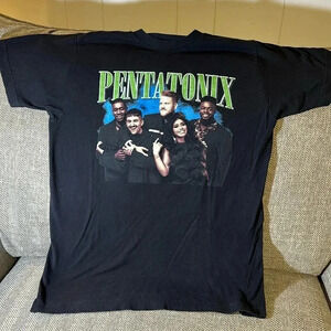 pentatonix size adult unisex medium concert t-shirt black short sleeve tultex